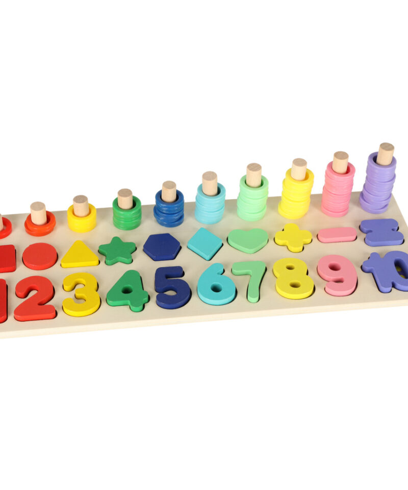 Mitmekülgne puidust õppekomplekt lastele