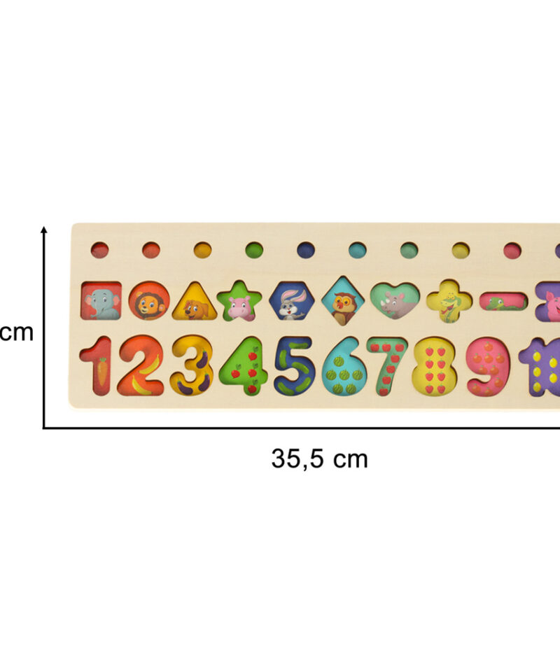 Puidust alus ja geomeetrilised kujundid