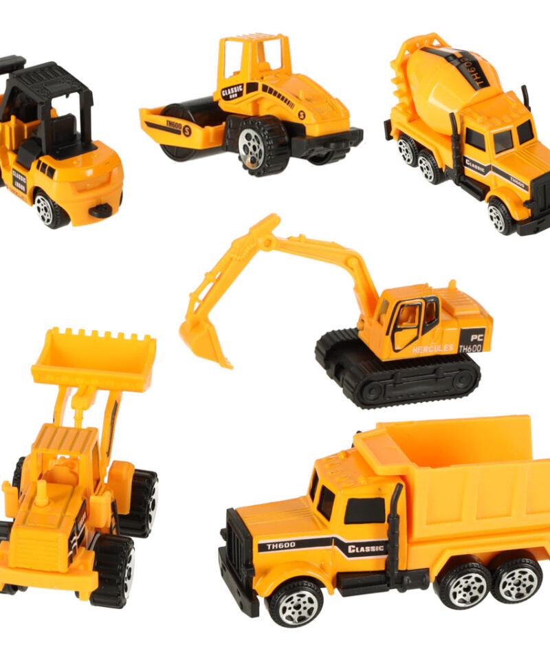 Konstruktorite mängukomplekt kuue masinaga