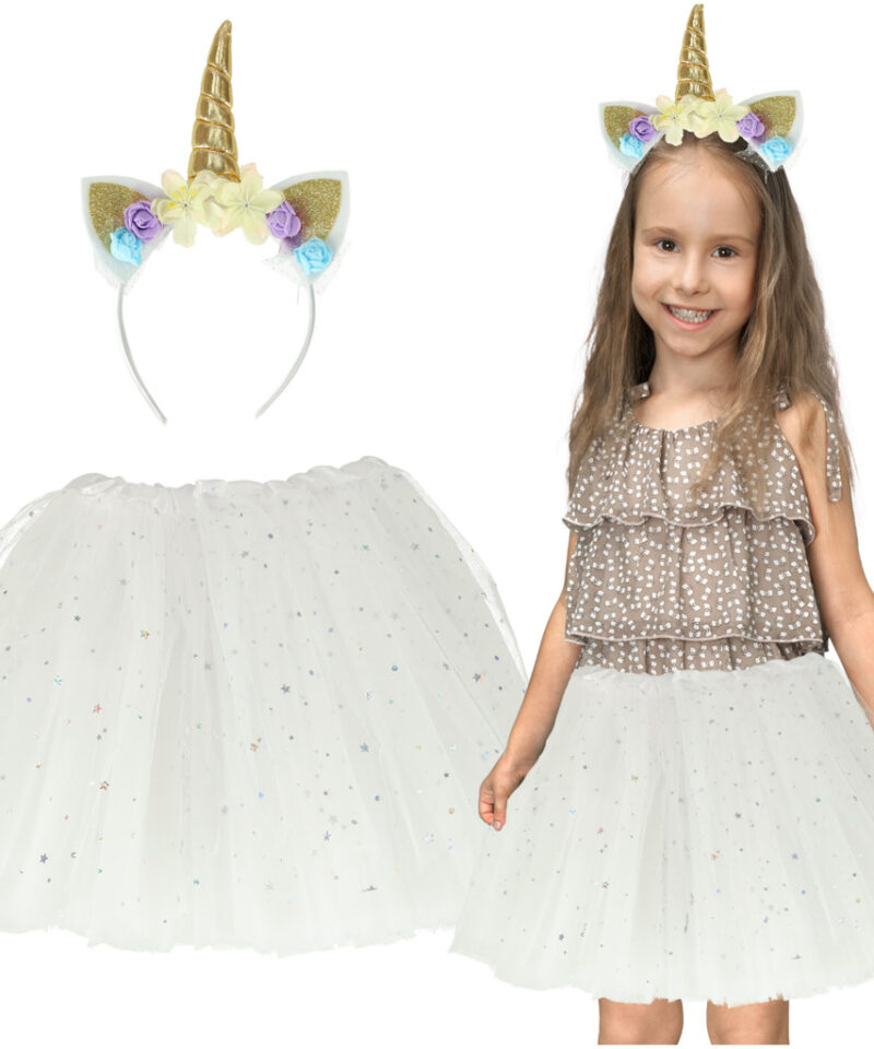 Laste ükssarviku karnevalikostüüm koos tüllseelikuga
