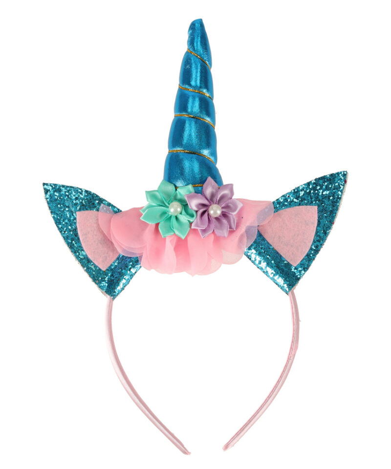 Ükssarviku peapael roosa läikiva kangaga