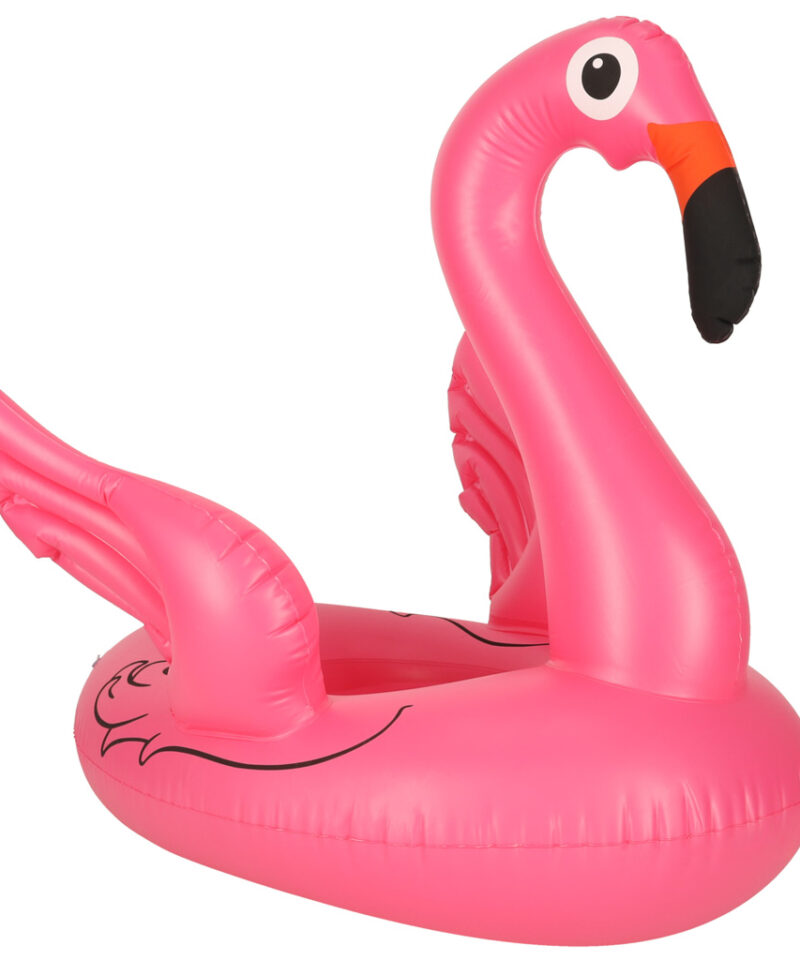 Flamingukujuline ujumisrõngas basseinis