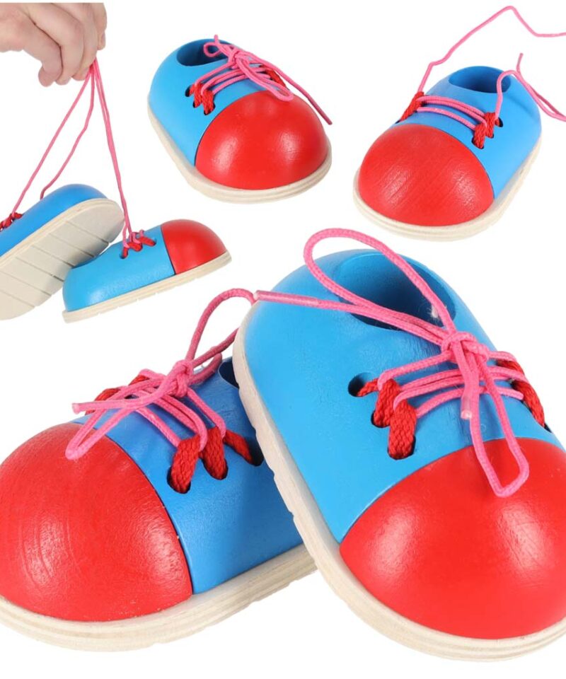 Puidust jalanõud paelte sidumiseks komplekt