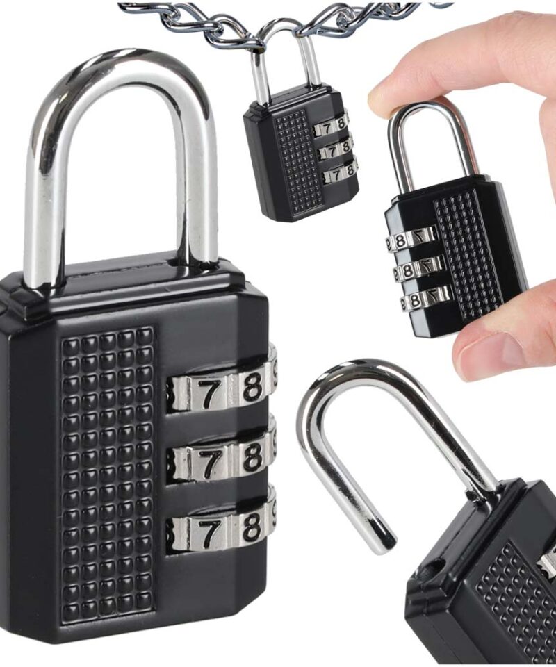 Kombinatsioonilukuga reisilukk mustas värvitoonis