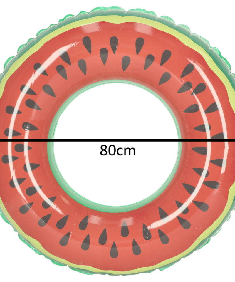 Arbuusikujuline ujumisrõngas basseinis