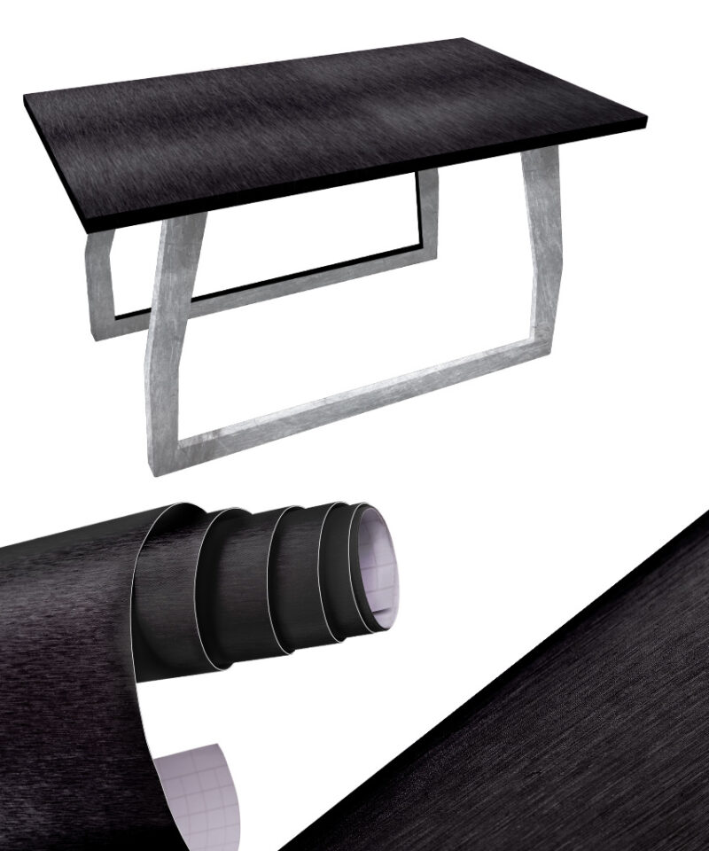 Must harjatud dekoratiivkile esemetele