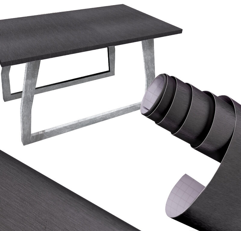 Harjatud grafiit dekoratiivkile lähedalt