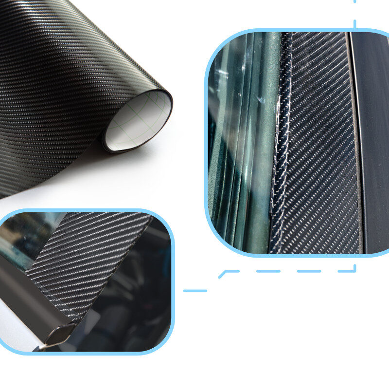 Must 4D süsinikkiust kiletusrull autole