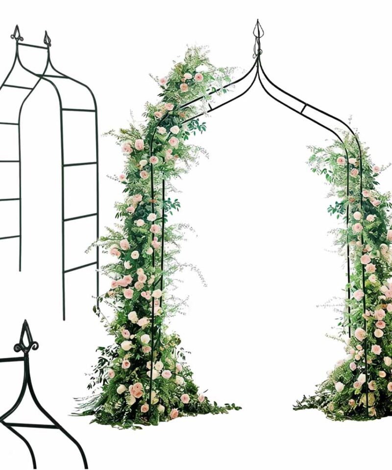 Metallist aiakaare pergola aias