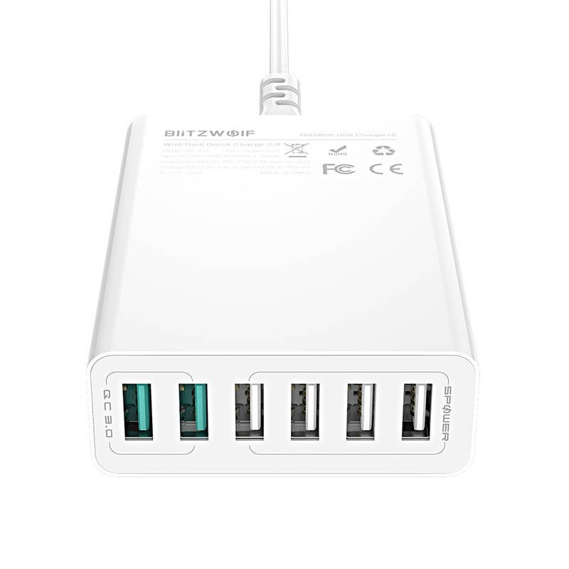 Charger 6x USB Blitzwolf BW-S15, QC 3.0, 60 W (white) - Image 3