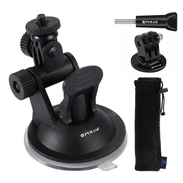 Puluz car windshield mount for sports cameras (including Osmo Action 5 Pro, Insta360 X5)