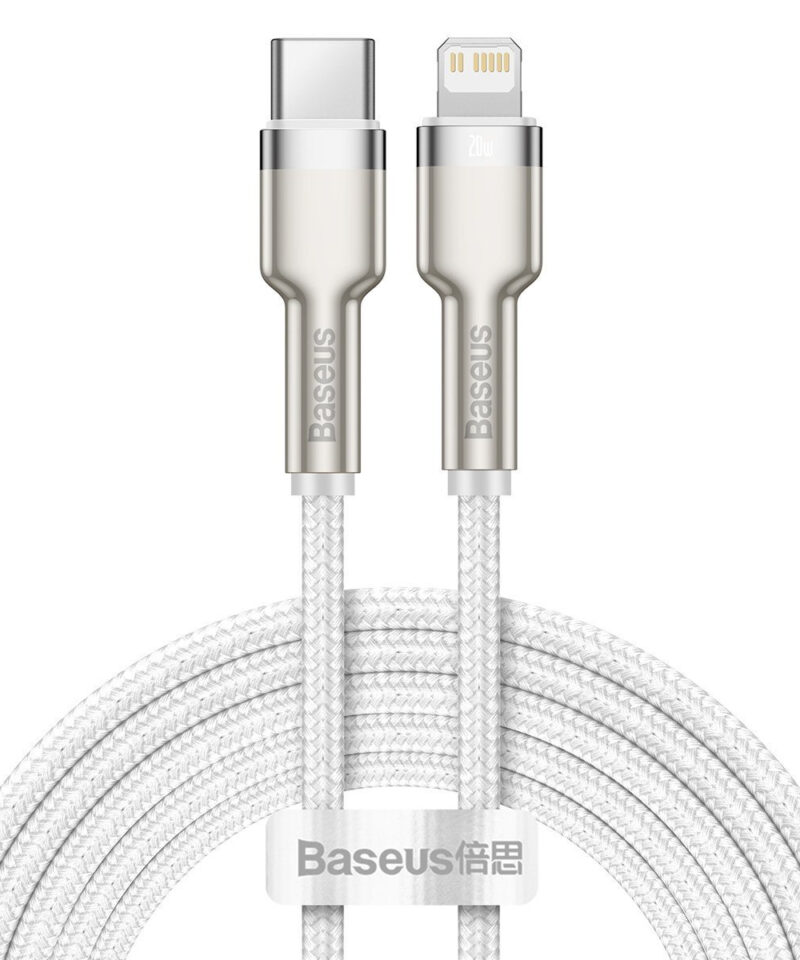 USB-C cable for Lightning Baseus Cafule, PD, 20W, 2m (white)