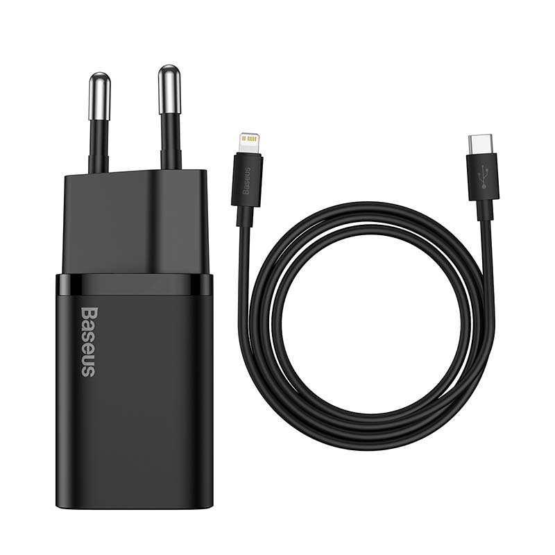 Baseus Super Si Quick Charger 1C 20W with USB-C cable for Lightning 1m (black) - Image 3