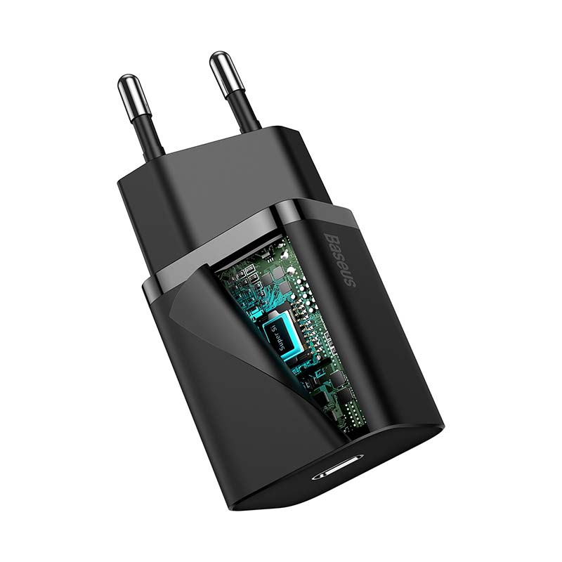 Baseus Super Si Quick Charger 1C 20W with USB-C cable for Lightning 1m (black) - Image 4
