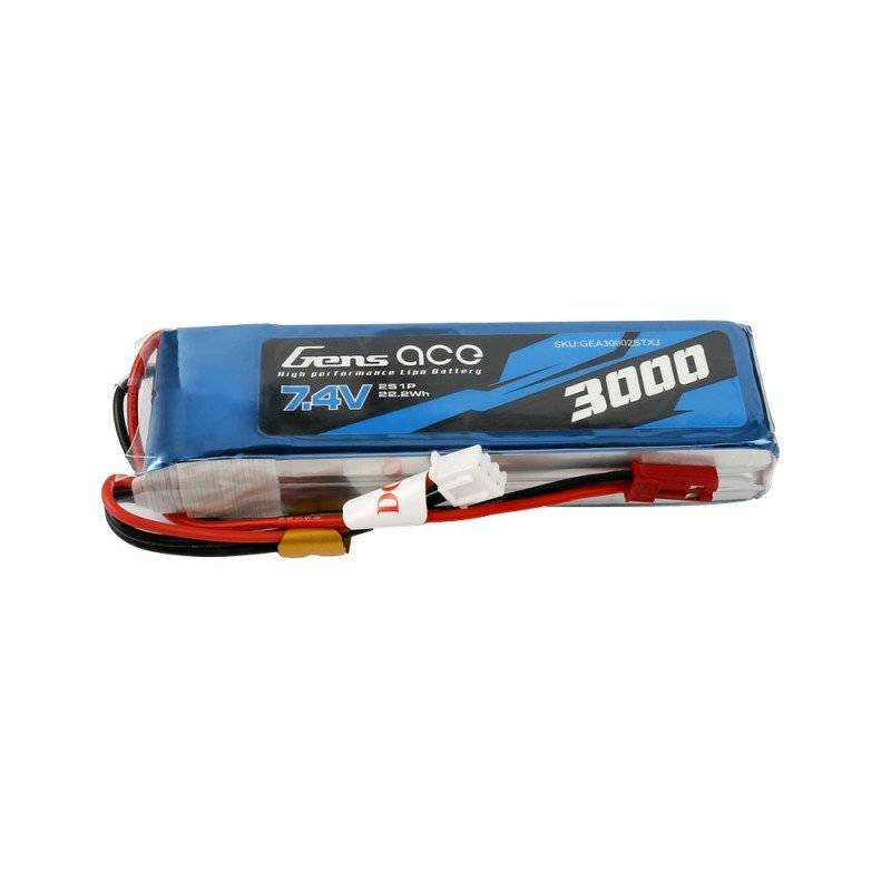 Battery Gens Ace 3000mAh 7.4V 1C 2S1P LiPo