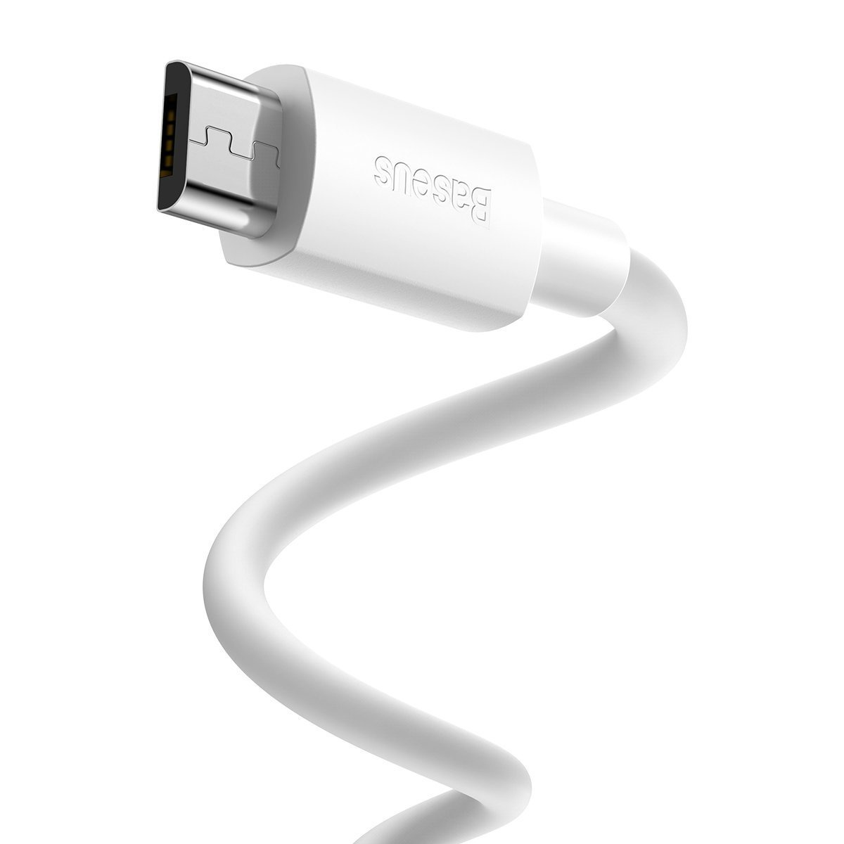 Baseus Simple Wisdom Data Cable Kit USB to Micro 2.1A (2PCS/Set) 1.5m White - Image 4