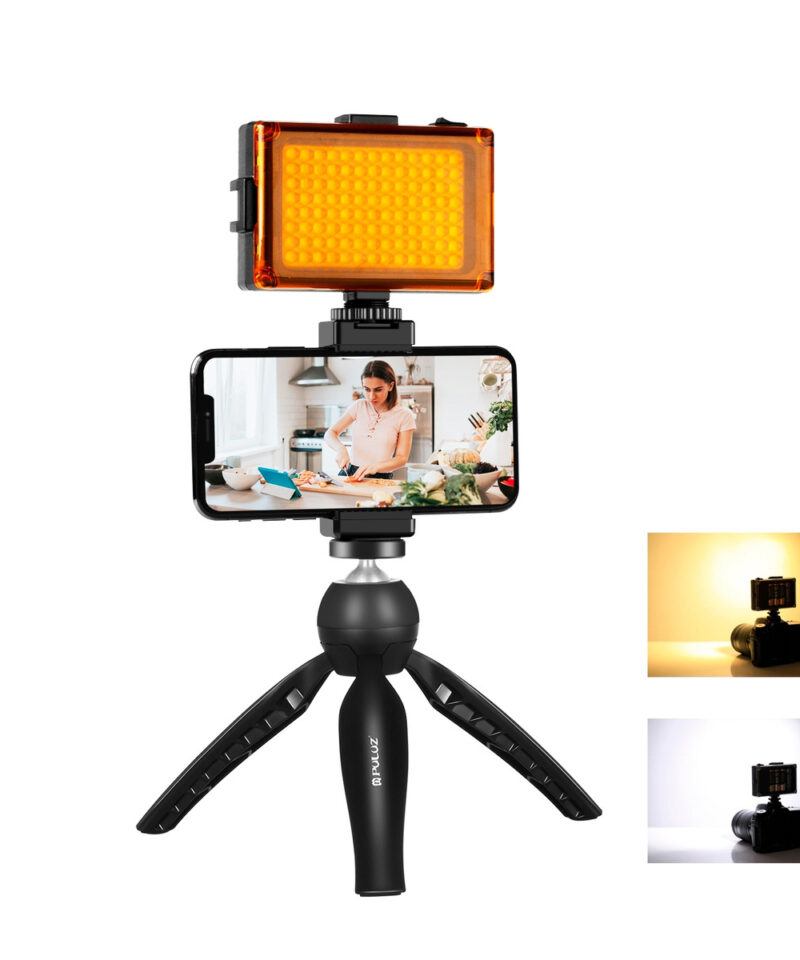 Puluz live recording set tripod + LED lamp + phone clip PKT3131B