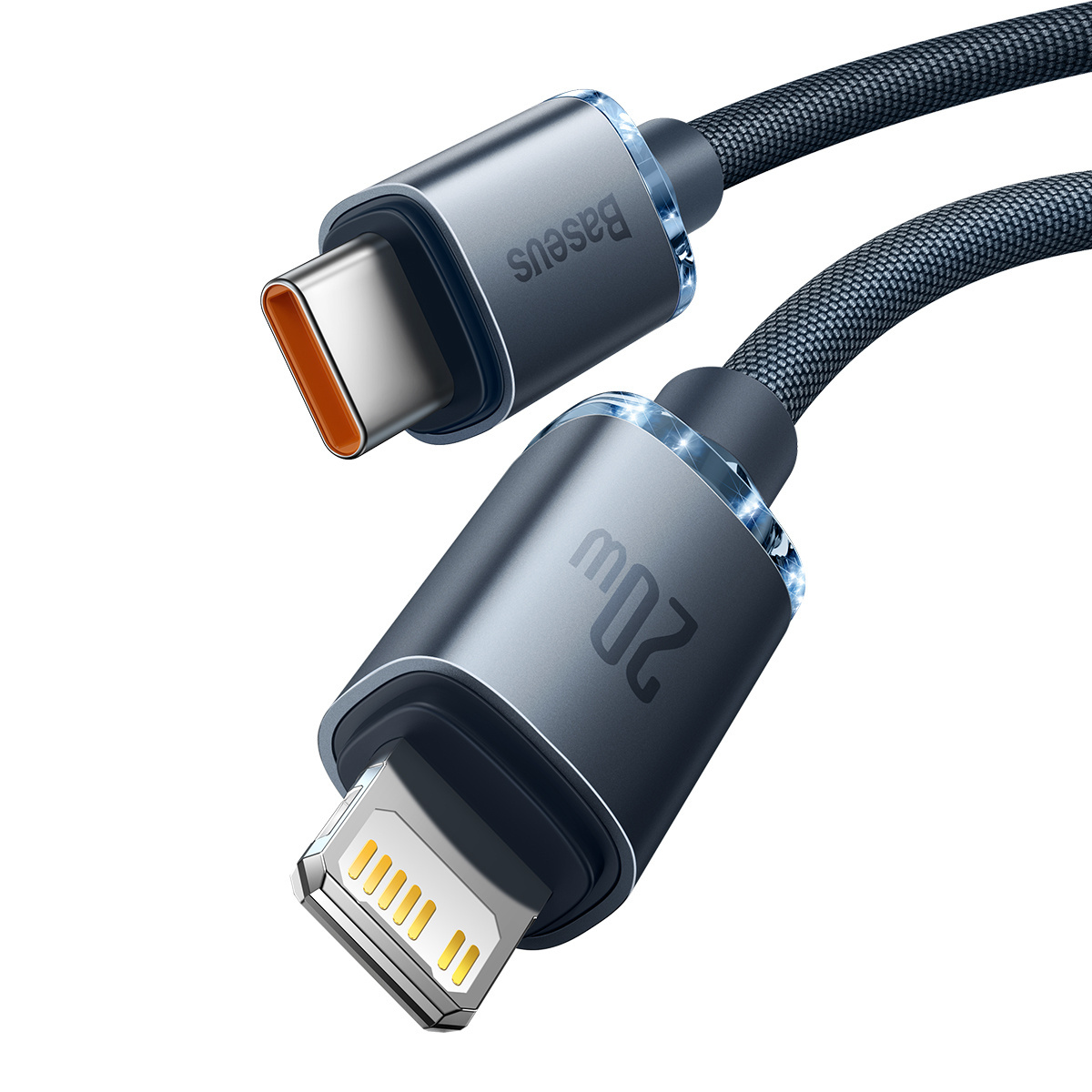 Baseus Crystal Shine cable USB-C to Lightning, 20W, PD, 2m (black) - Image 4