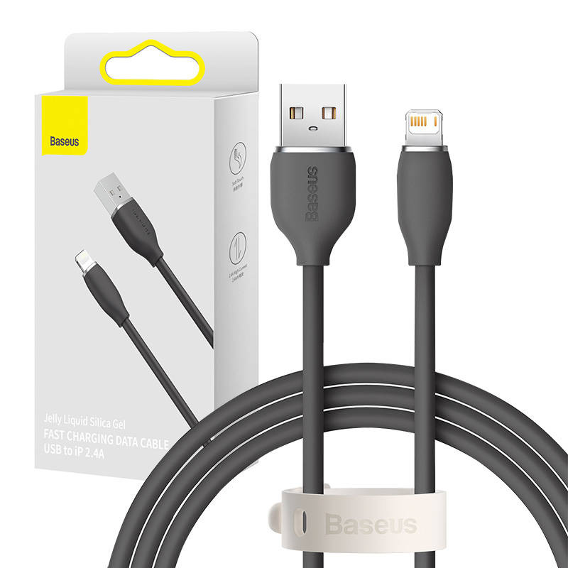 Baseus Jelly cable USB to Lightning, 2,4A, 1,2m (black)