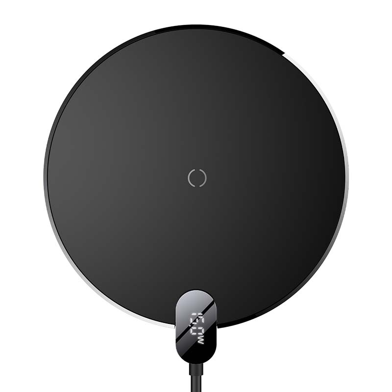Inductive wireless charger Baseus Digital LED 15W (black) - Image 3