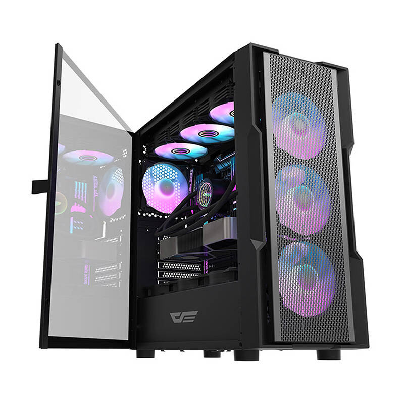 Darkflash DK431 Mesh computer case (black) + 4 ARGB fans - Image 3