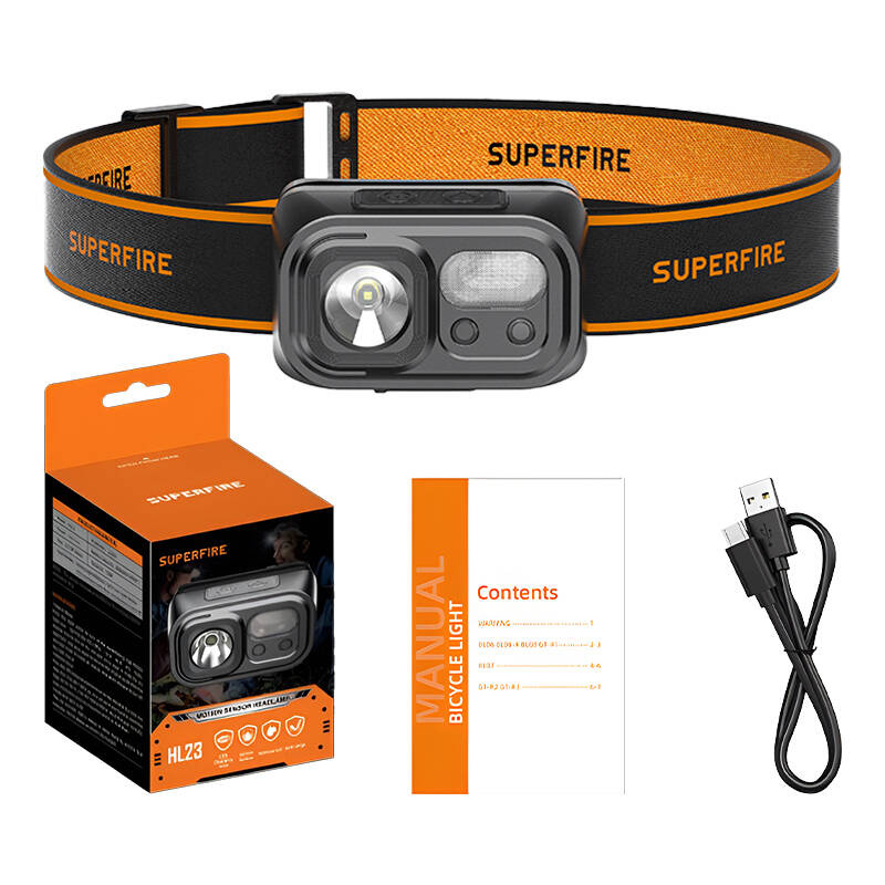 Superfire HL23 headlamp flashlight, 220 lm, USB-C, powerbank - Image 3