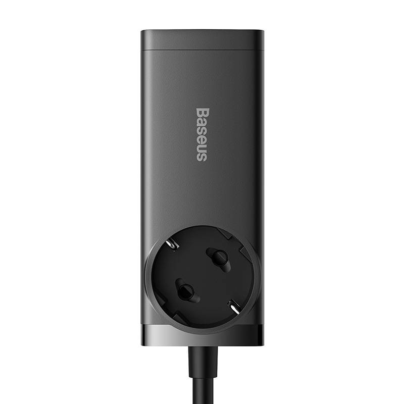 Baseus GaN3 Pro wall charger / powerstrip 2xUSB + 2xUSB-C + AC, 100W (black) - Image 3