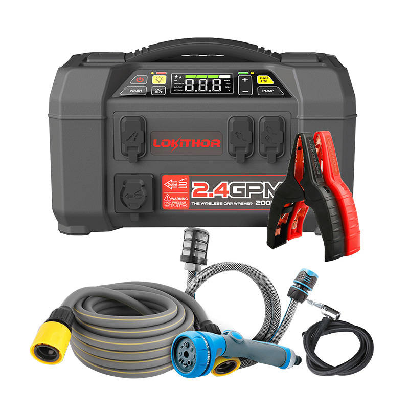 Lokithor AW401 Jump Starter / Booster 2500A + Powerbank 20000mAh + Compressor + Flash Light + Power Wash 5-in-1 Device - Image 3