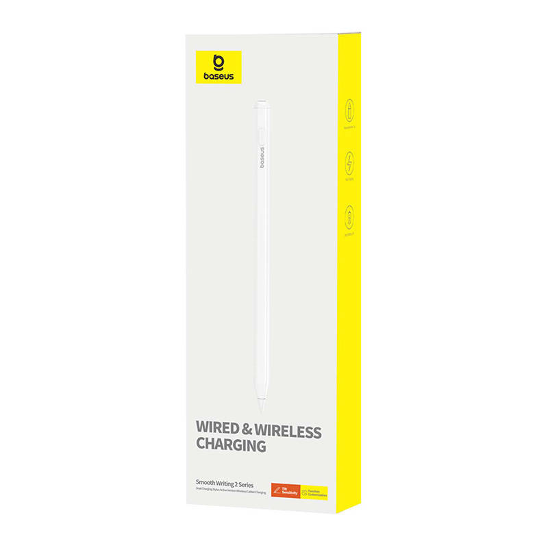 Active stylus Baseus Smooth Writing Series with wireless and cabled charging (White) - Image 4