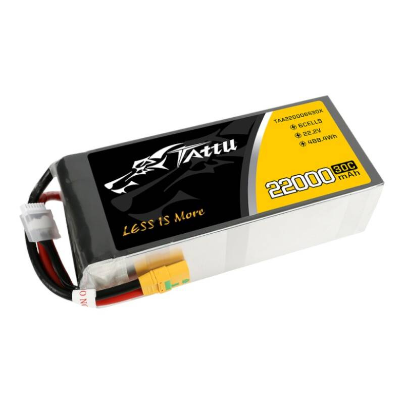 Tattu 22000mAh 22.2V 30C 6S1P Lipo Battery Pack with XT90-S plug