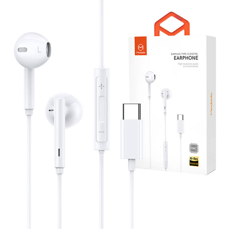 Mcdodo HP-7500 wired headphones, USB-C (white) - Image 4