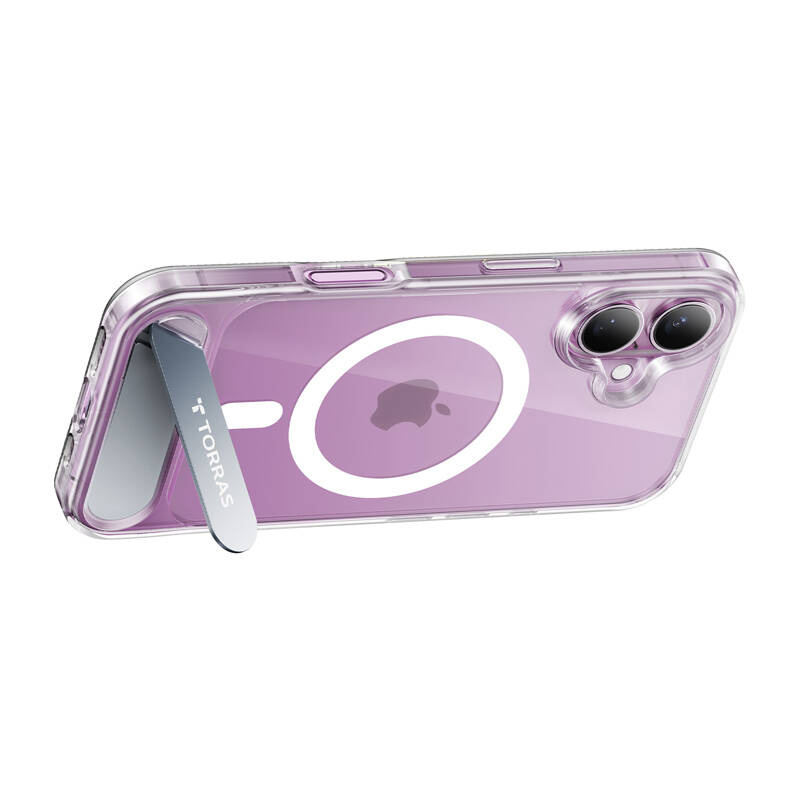 Torras Pstand Series Case for iPhone 16 Plus (transparent) - Image 4