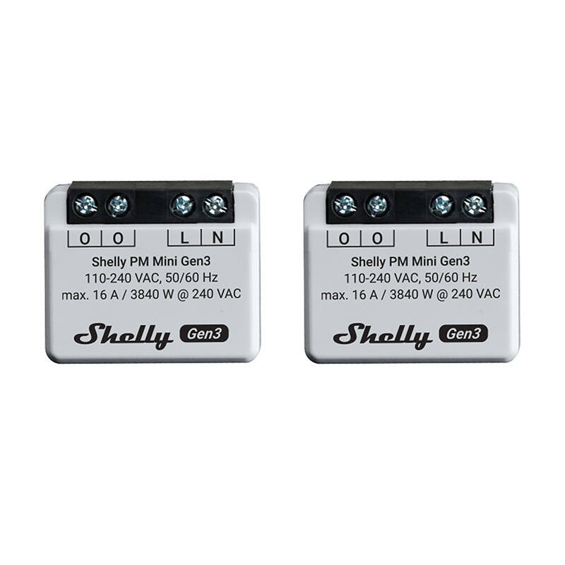 Shelly PM Mini Gen3 Set of 2 Controllers, WiFi/Bluetooth