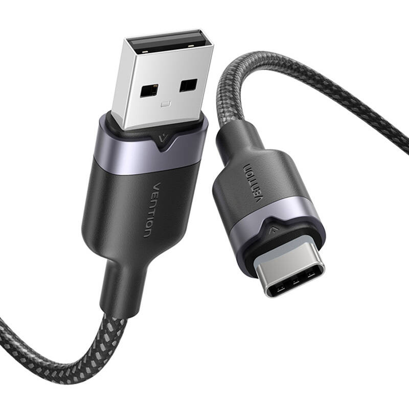 USB 2.0 A to USB-C 3A cable Vention CTNBF 1 M (black) - Image 3