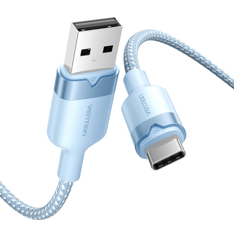 USB 2.0 A to USB-C 3A cable Vention CTNLF 1M (blue) - Image 3