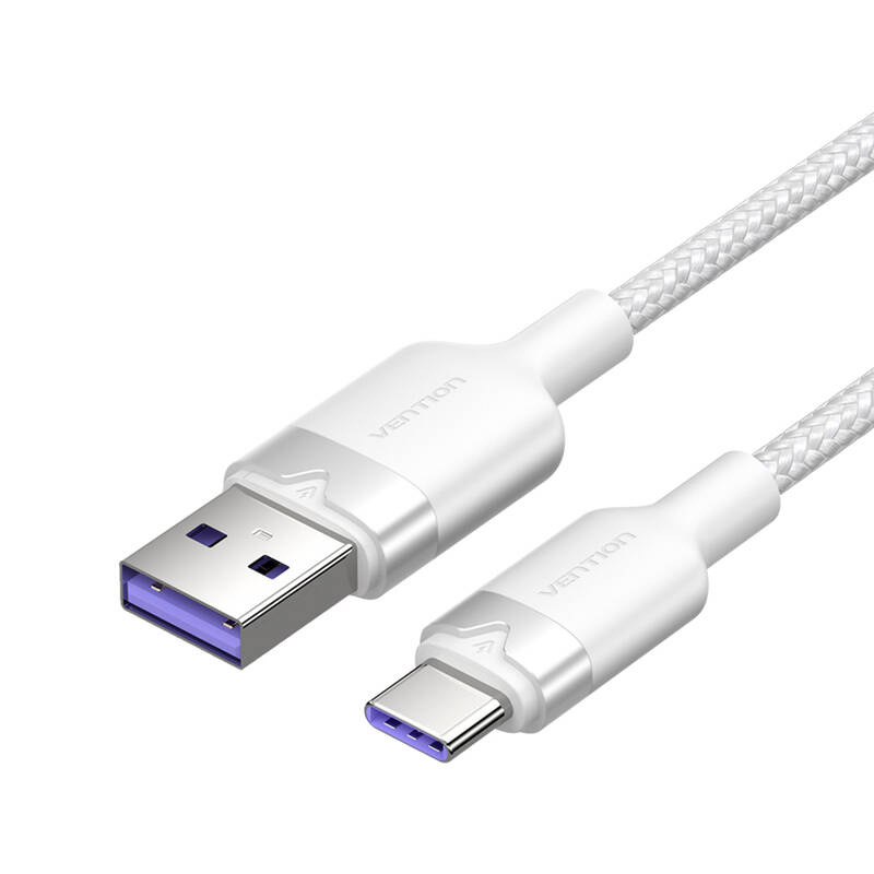 USB 2.0 A to USB-C 6A Vention CTOWF 1M cable (white)