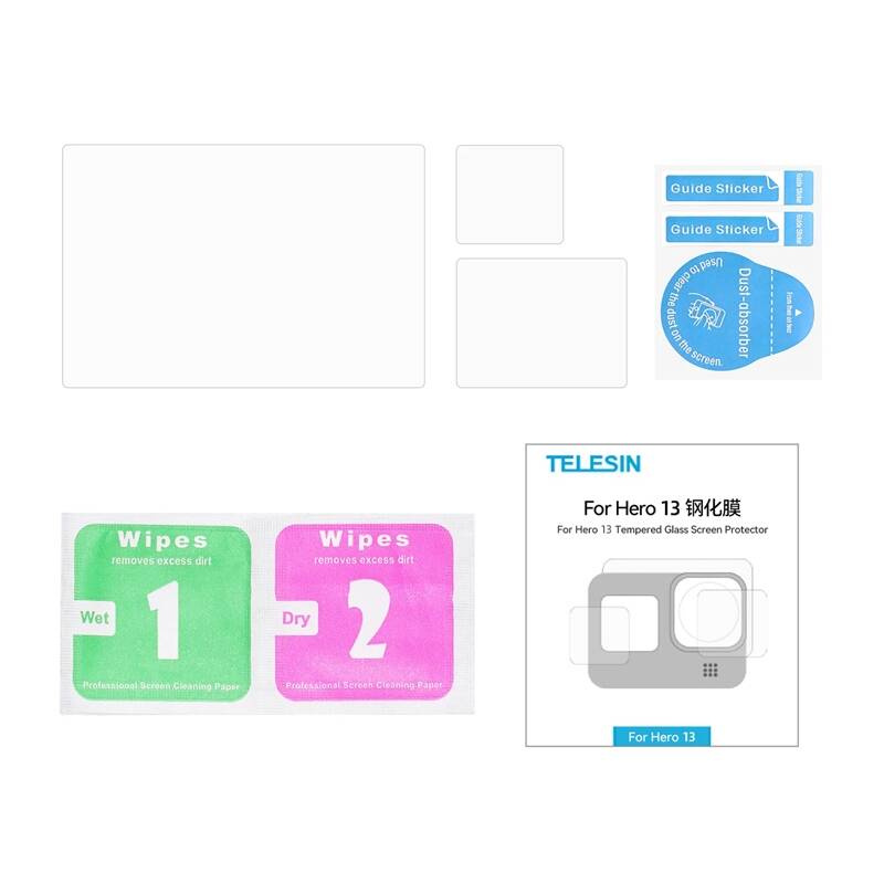 Telesin 3-in-1 Tempered Glass for GoPro Hero 13 Black (S6-FLM-07-TGP) - Image 4