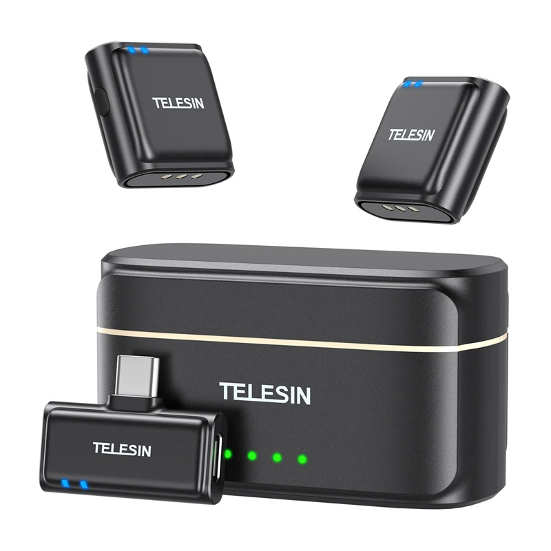TELESIN wireless tie microphone + powerbank for phones (USB-C)