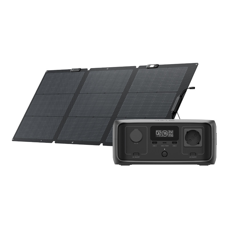 Set: EcoFlow River 3 UPS power station + 160W photovoltaic panel.