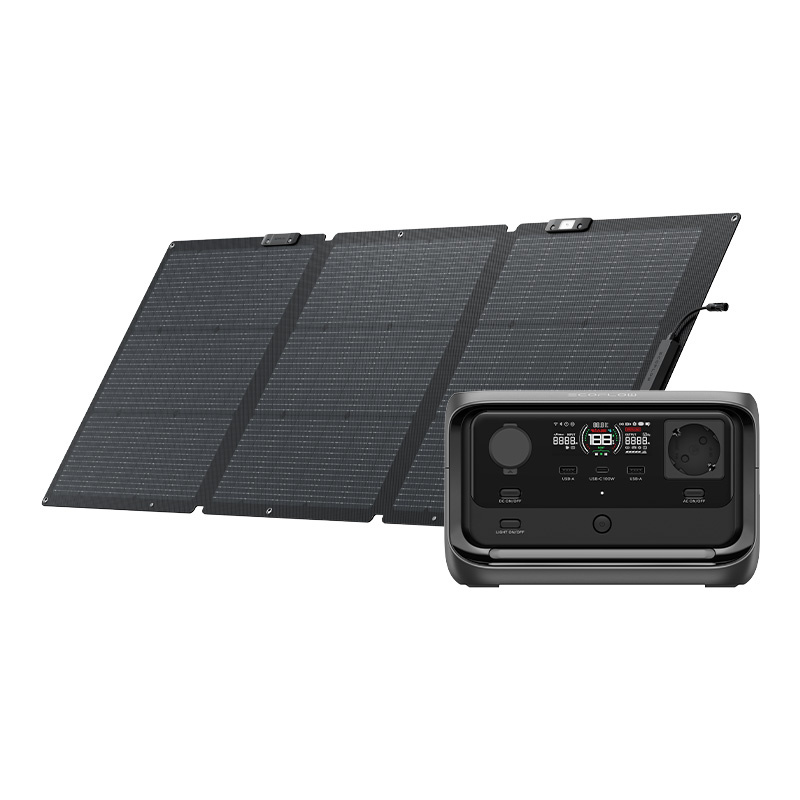Set: EcoFlow River 3 Plus power station + 160W photovoltaic panel.