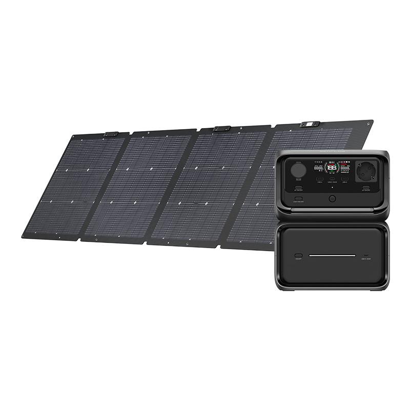 Set: EcoFlow River 3 Max Plus power station 220W photovoltaic panel.