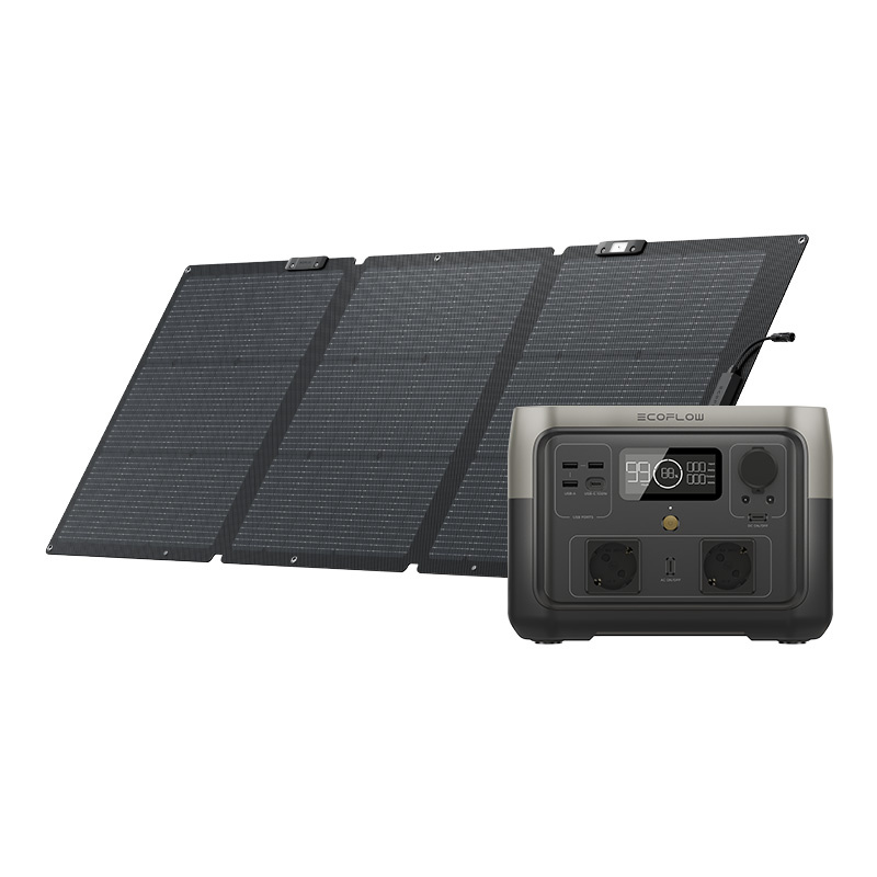 Set: EcoFlow River 2 Max power station + 160W photovoltaic panel.
