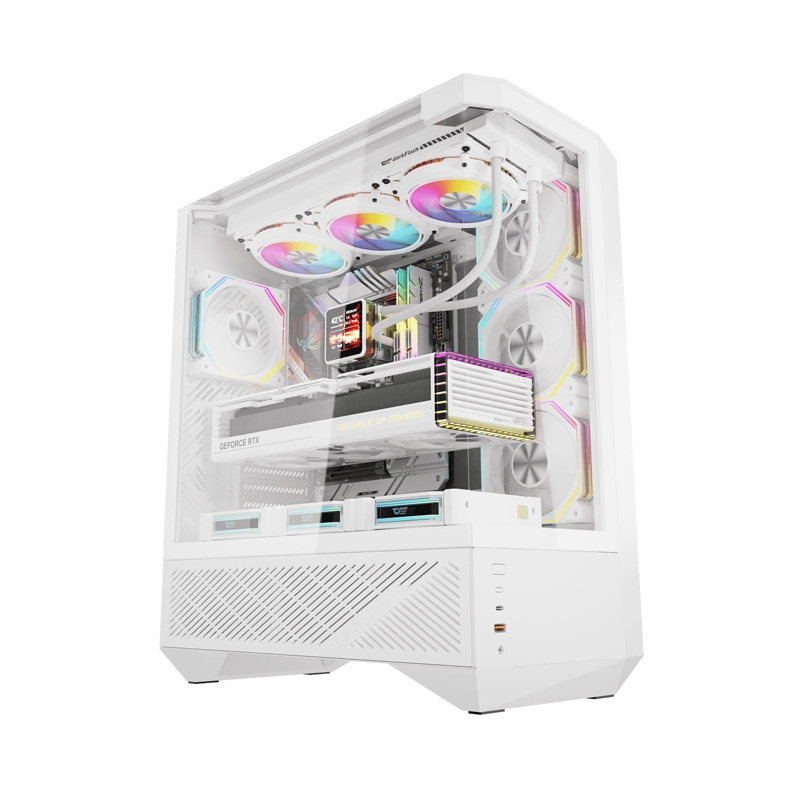 Darkflash DY460 computer case (White) + 4 ARGB fans