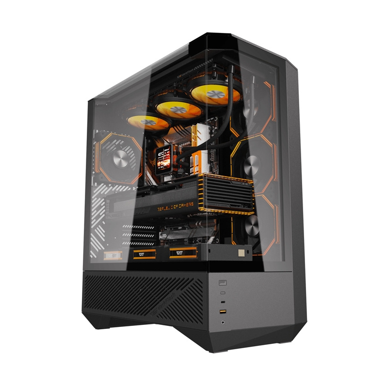 Darkflash DY460 computer case (Black) + 4 ARGB fans