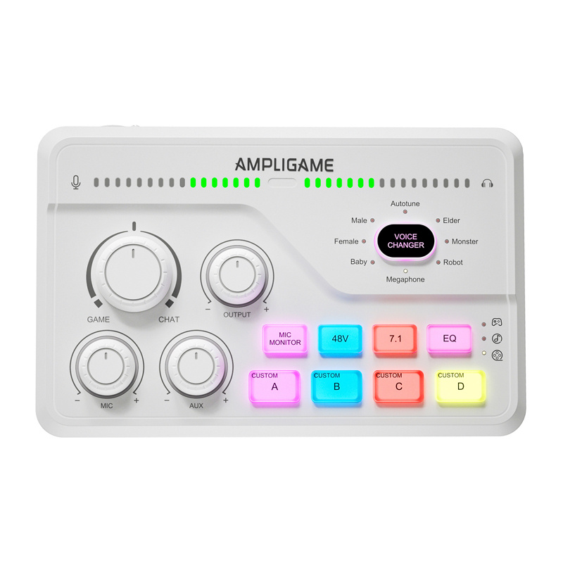 Fifine SC8W RGB gaming mixer (white)