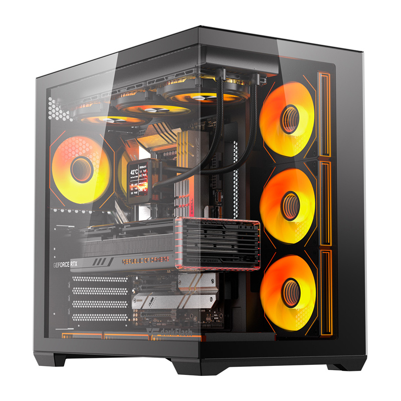 DarkFlash C280 computer case (black) + 7 fans