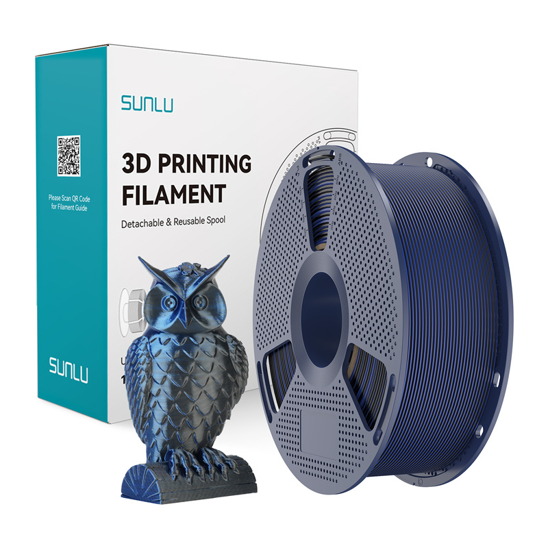 Sunlu PLA+ Silk Dual Color Filament (Black and Blue)