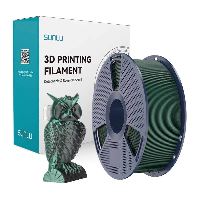 Sunlu PLA+ Silk Dual Color Filament (Black and Green)