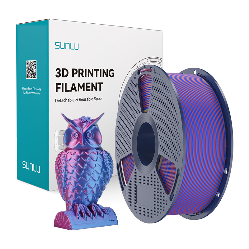 Sunlu PLA+ Silk Dual Color Filament (Red and Blue)