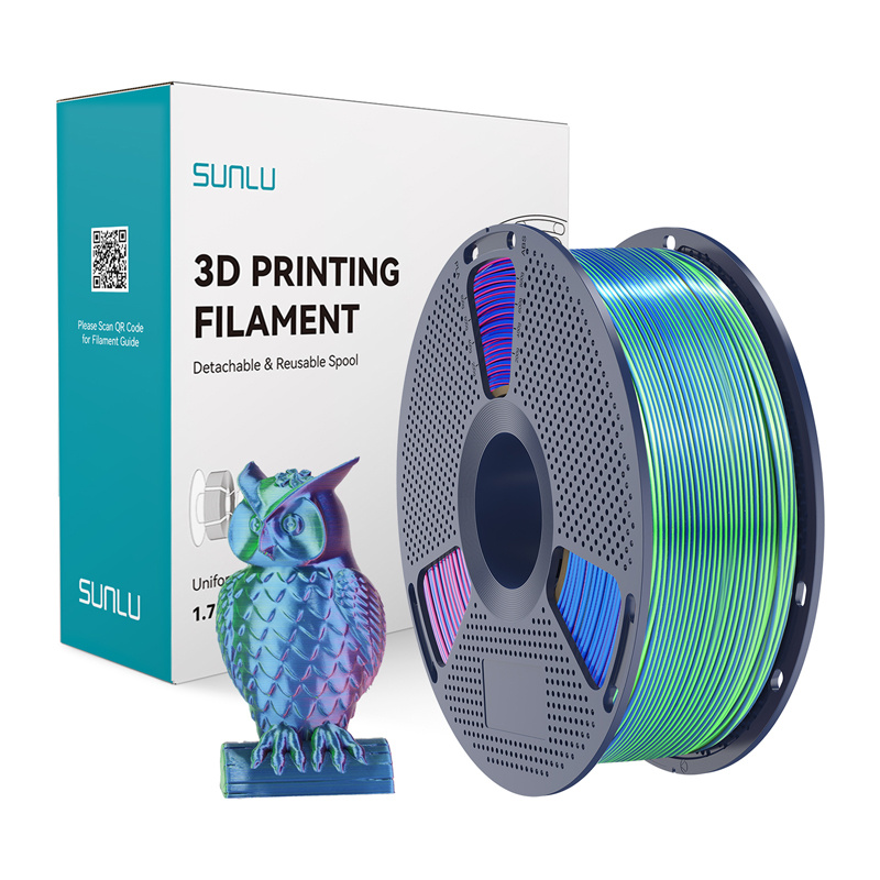 Sunlu PLA+ Silk Tri-Color Filament (blue-green-purple)